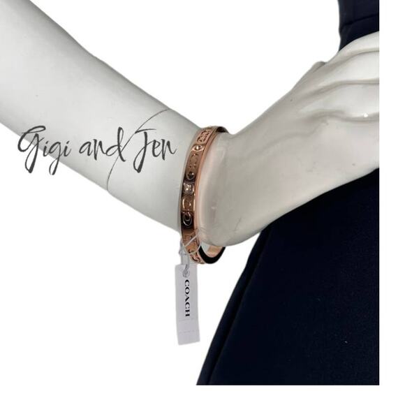 Coach Rose Gold Kissing C Bangle Bracelet - Picture 1 of 8